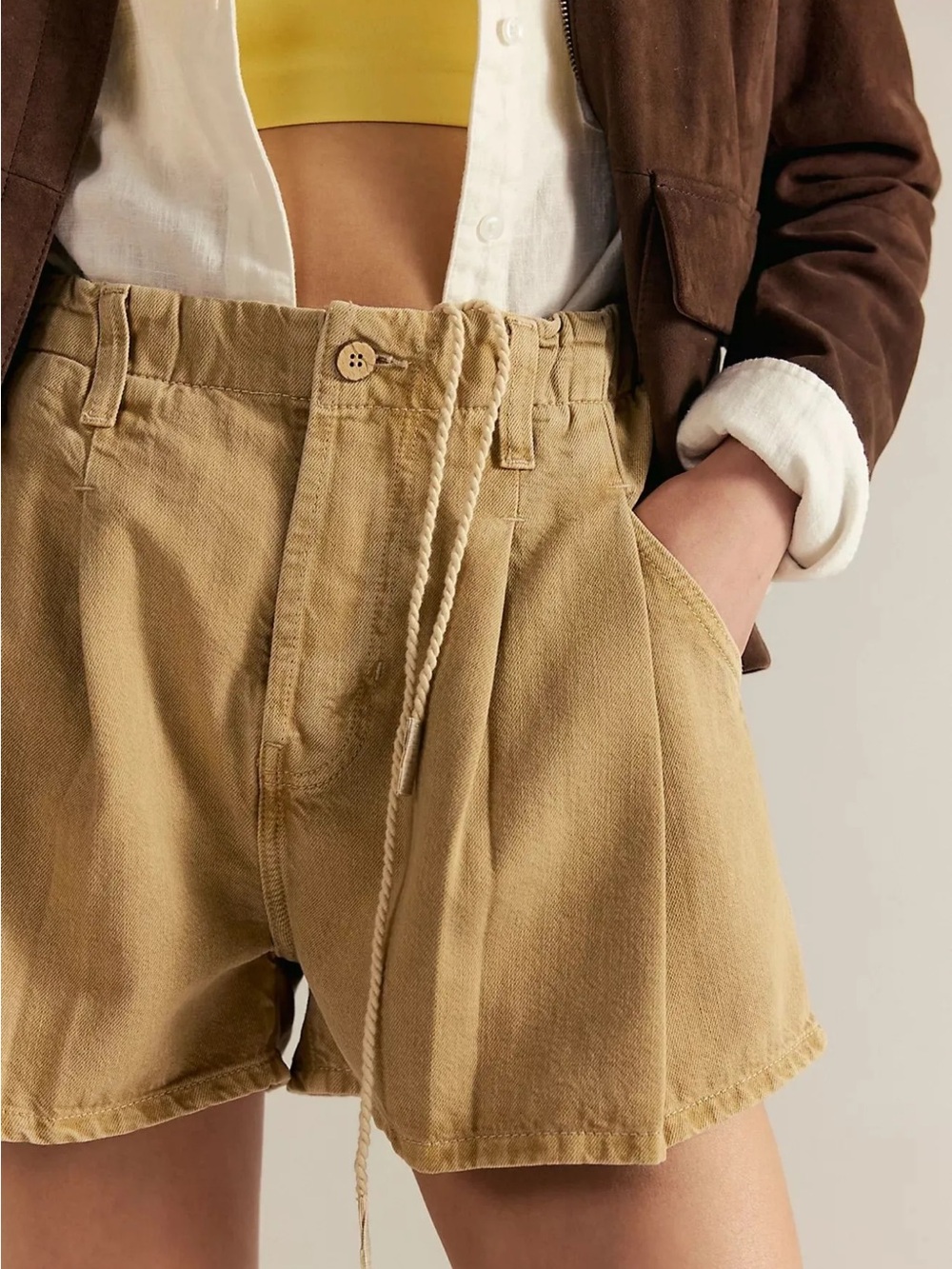 We The Free Clark Pleated Denim Shorts NWT | XL | $128